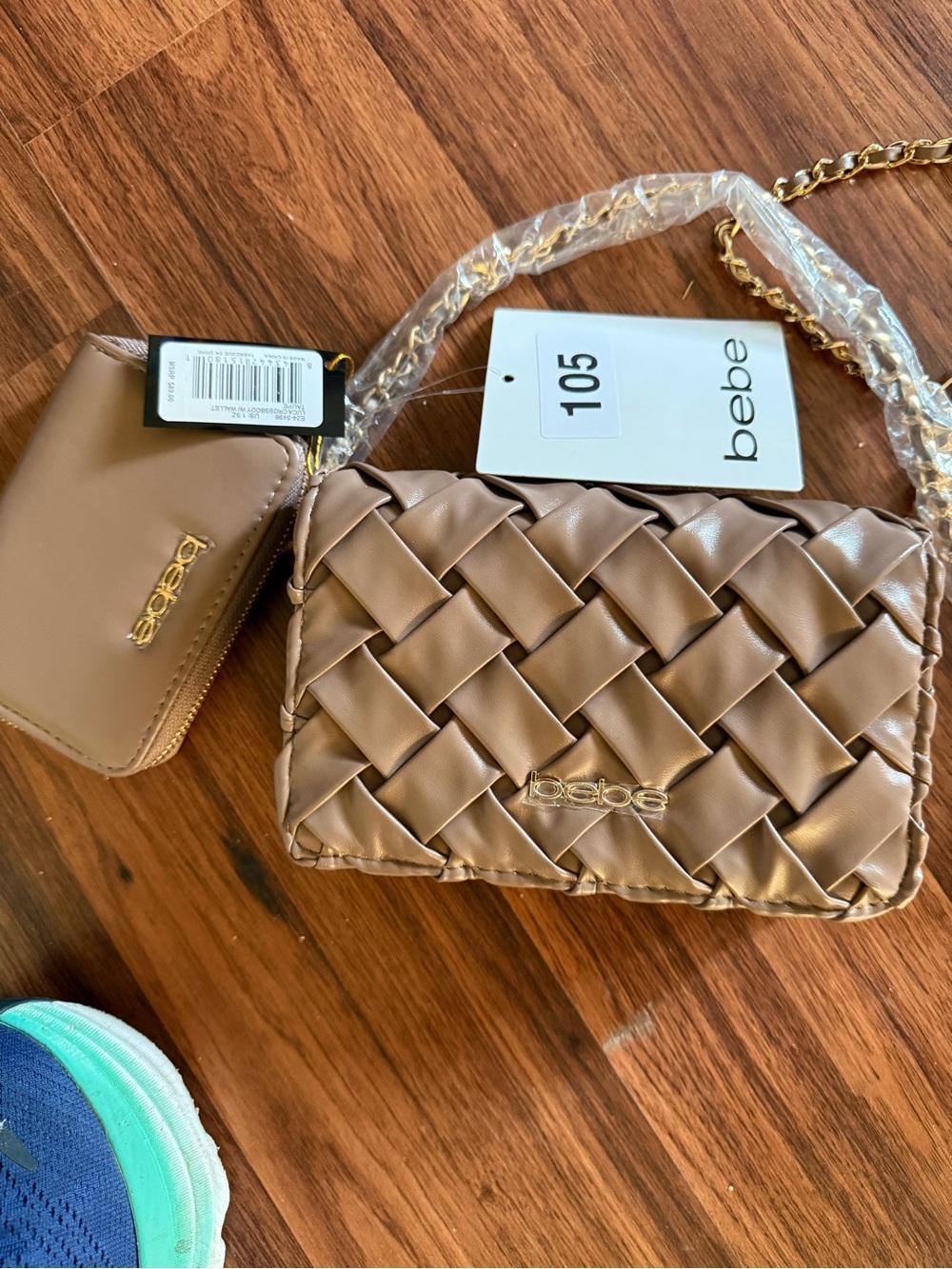 Bebe Luca bag taupe  Women’s with Gold Hardware crossbody or shoulder. NWT